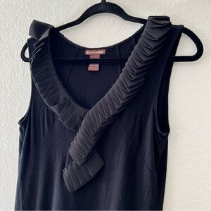 Elliott Lauren Black Sleeveless Viscose Blouse Ruffle V Neck Women’s Size Medium